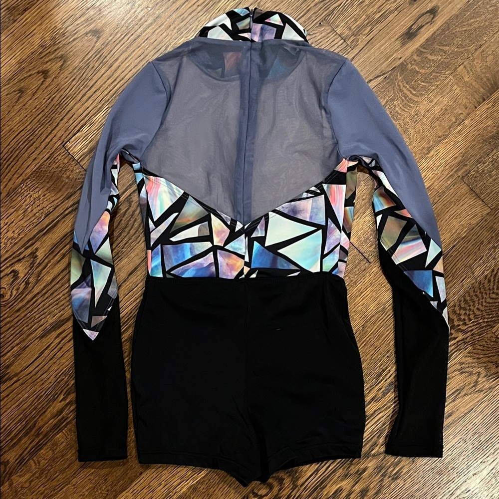 Weissman Multicolor Geometric Kids Leotard - Picture 3 of 5